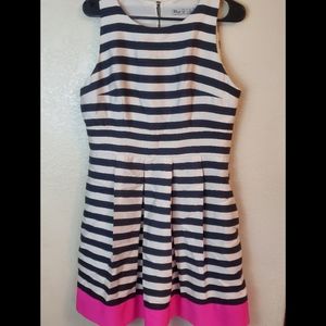 Eliza J Sleeveless Striped Fit Flare Pinup Dress